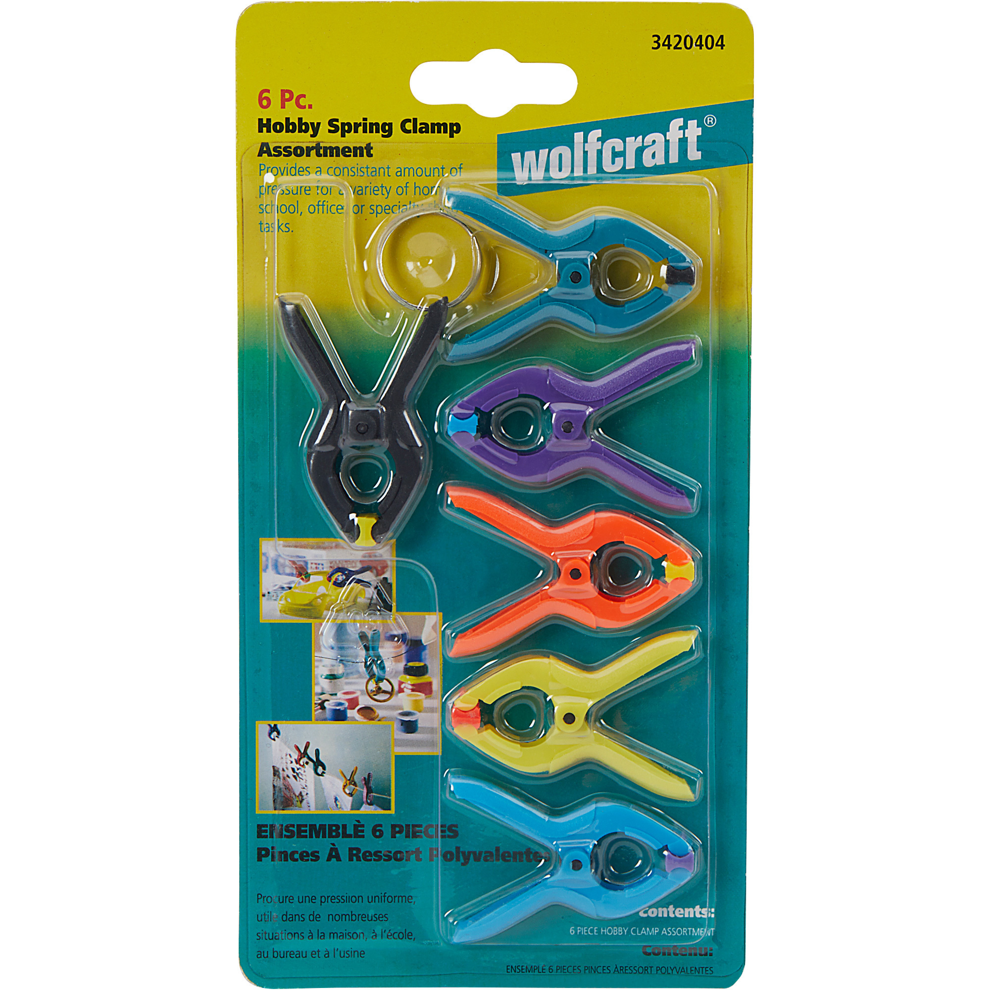 Wolfcraft 6Pc. Hobby Spring Clamp Assortment, Model 3420404 Northern Tool